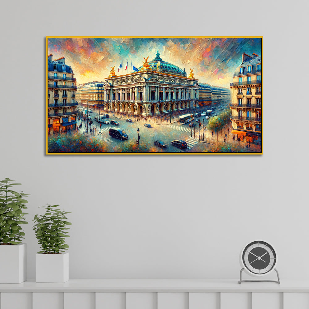 Aesthetic City of Light, Painted Sky Canvas Print Wall Painting