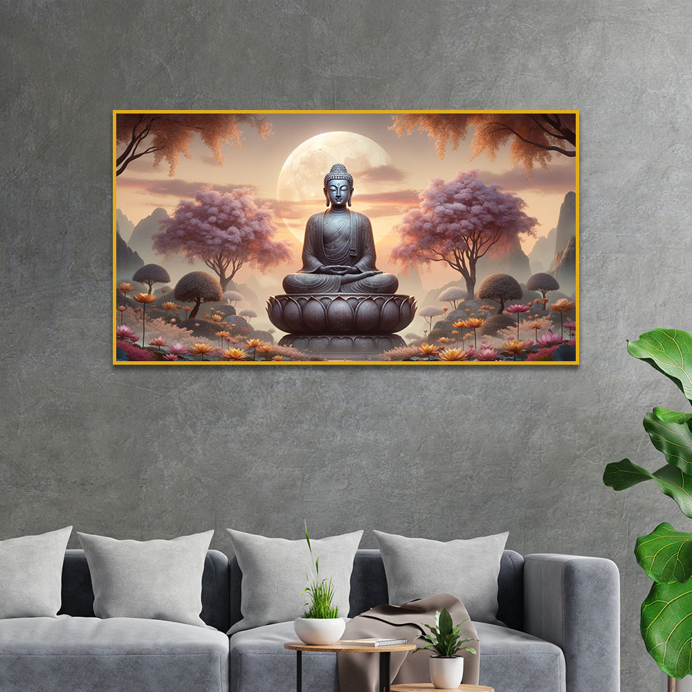 The Buddha in the Moonlight Garden Canvas Print Wall Painting Main image