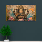 Antique Finish Ganesha Wall Frame – Timeless Art for Home