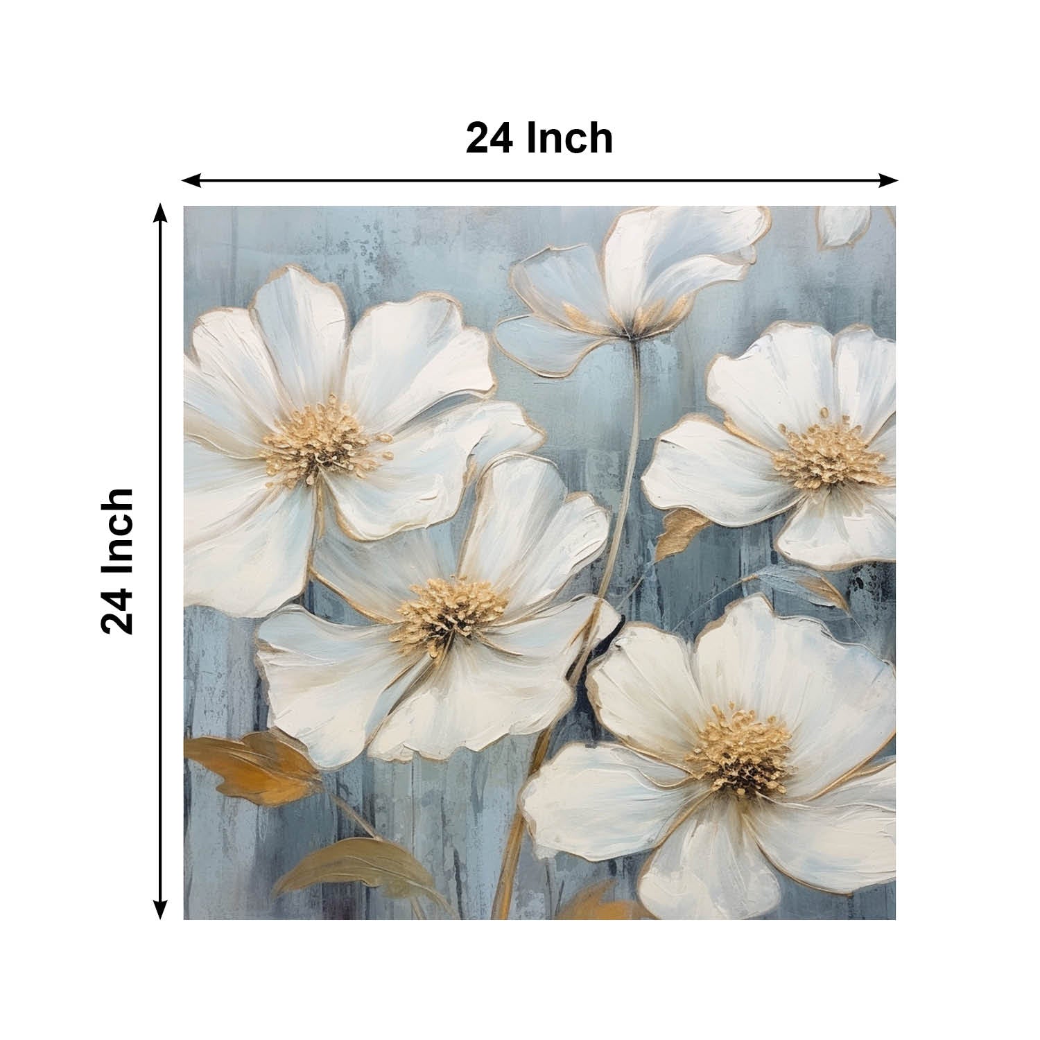 White Rose Canvas Painting for Home, Bedroom & Living Room