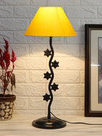 Yellow Cotton Zig Zag Star Table Lamp with Iron Base (AE05)