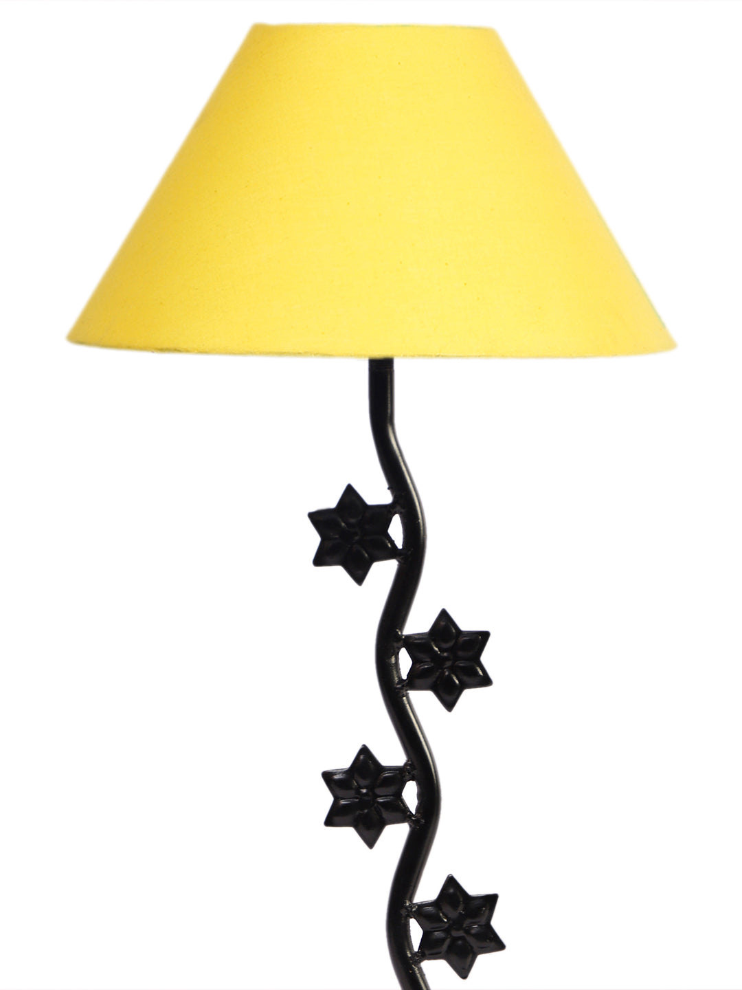 Yellow Cotton Zig Zag Star Table Lamp with Iron Base (AE05)