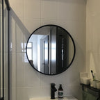 33 Inch Black Round Mirror