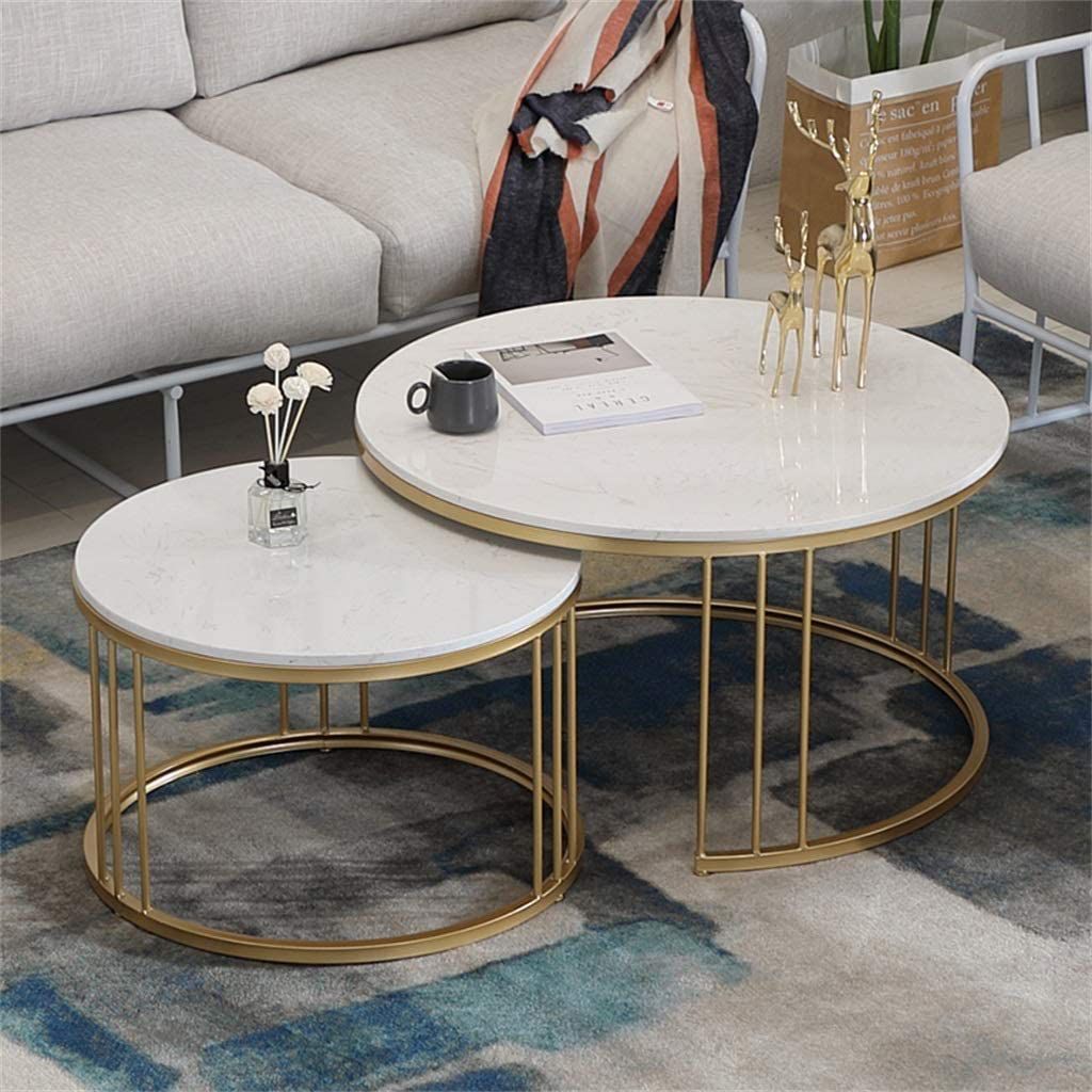 White Marble Nesting Tables Main image