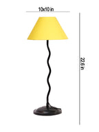 Yellow Cotton Zig Zag Table Lamp with Iron Base (AE05)