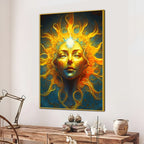 Vibrant Face Grn-Z Cotton Canvas Wall Painting