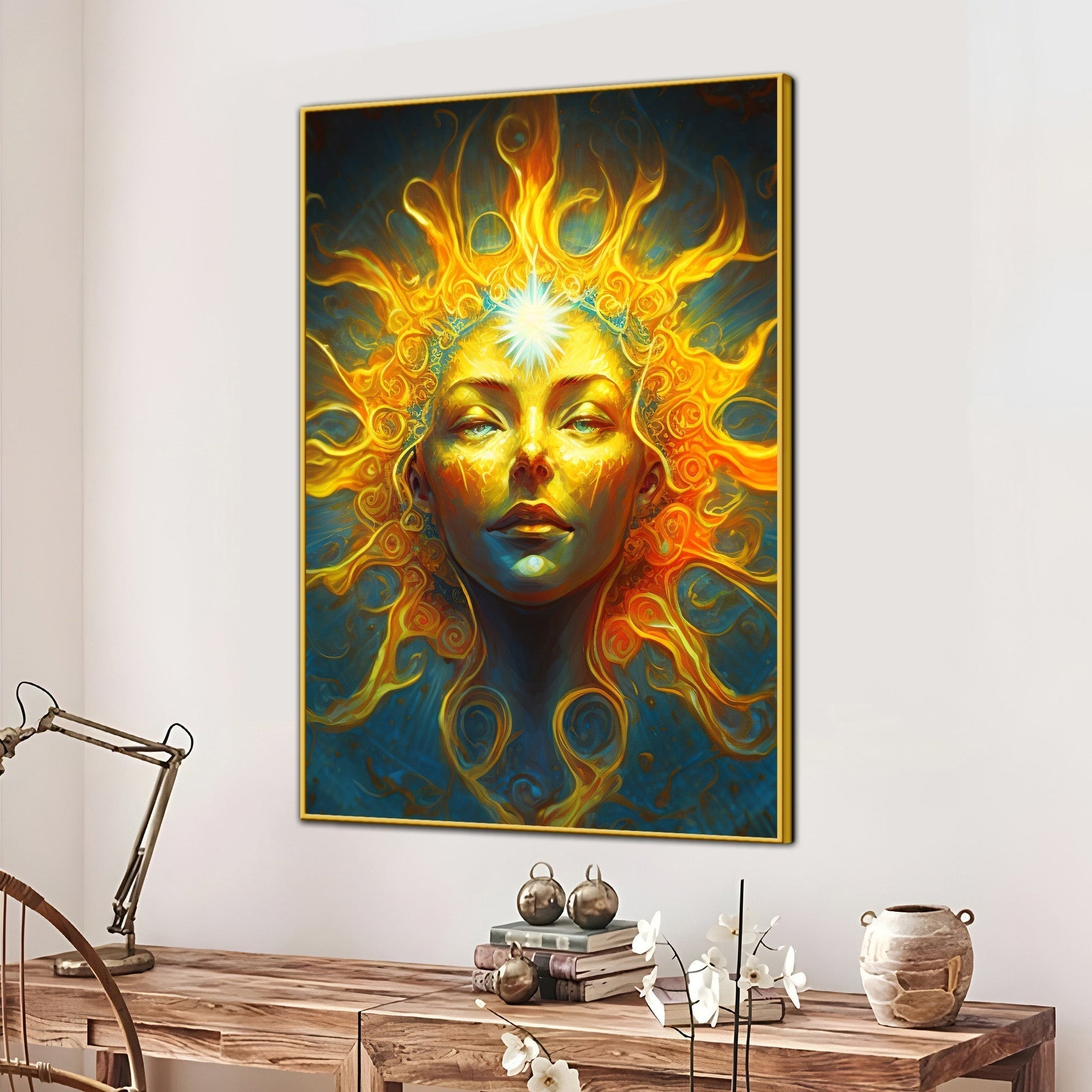 Vibrant Face Grn-Z Cotton Canvas Wall Painting