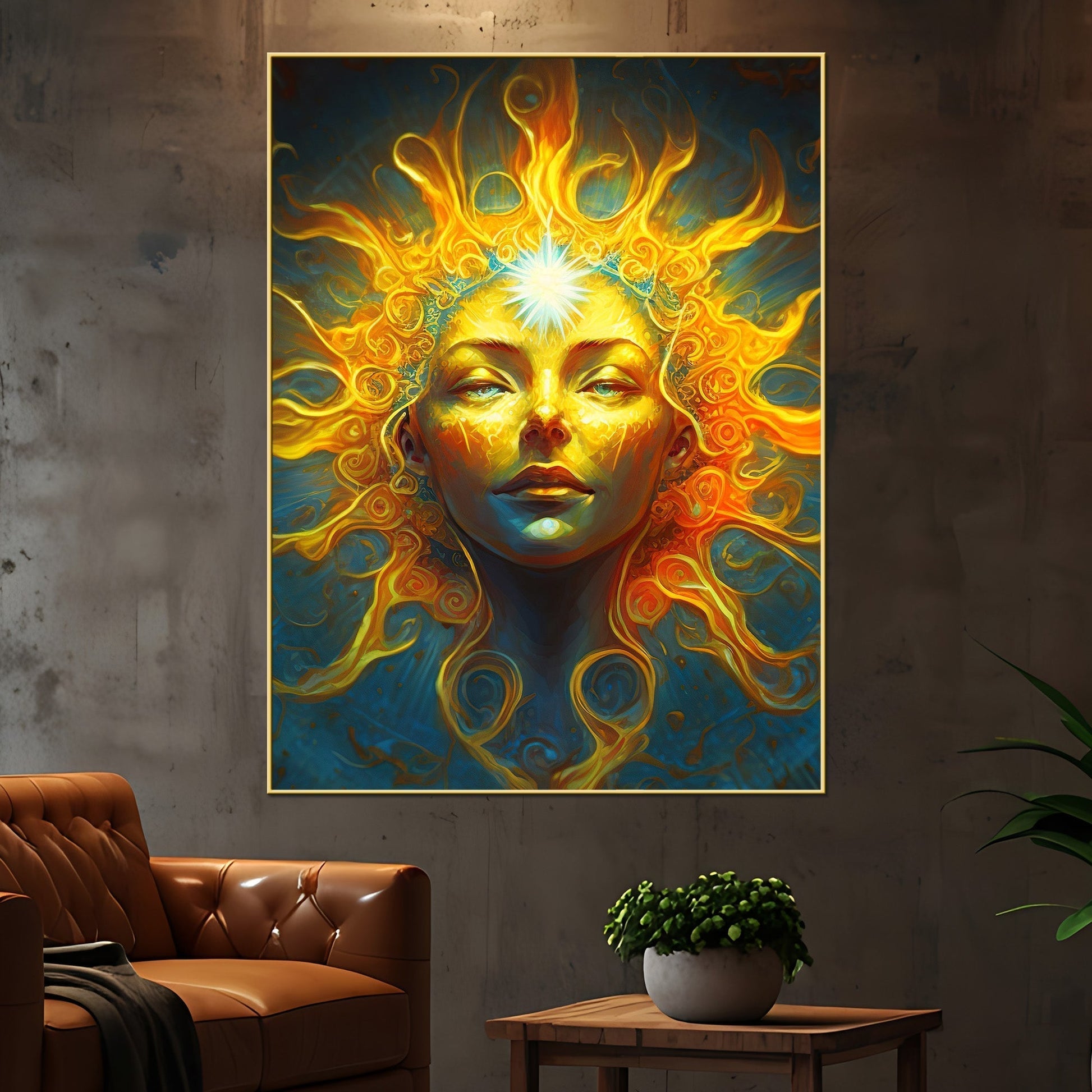 Vibrant Face Grn-Z Cotton Canvas Wall Painting Secondary image