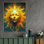 Vibrant Face Grn-Z Cotton Canvas Wall Painting