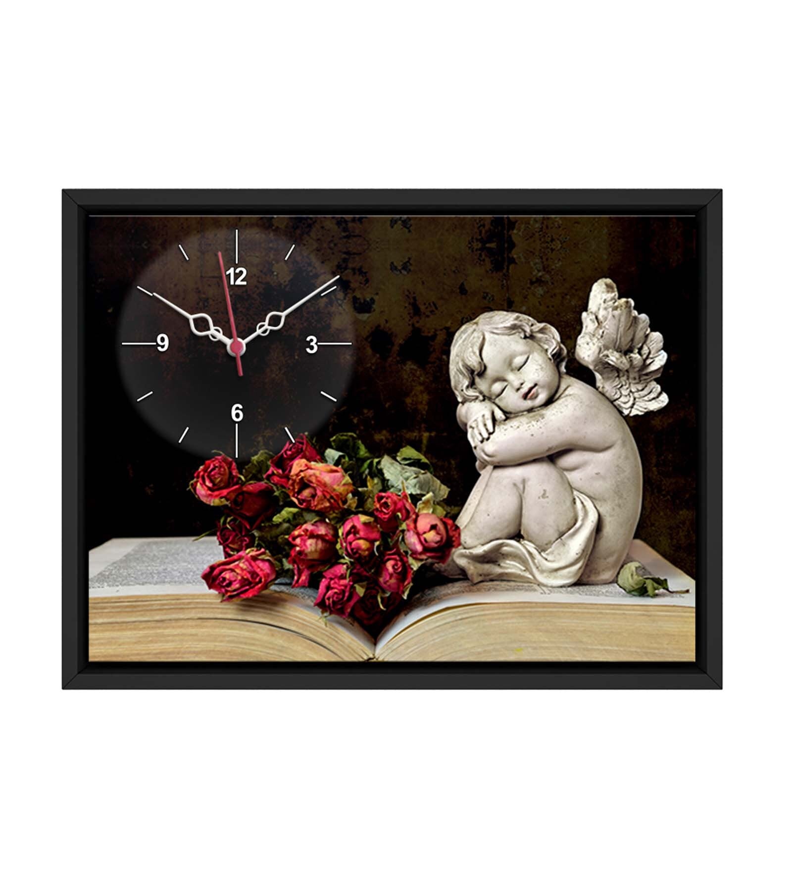 White Statue Printed Analog MDF Modern Wall Clock Secondary image