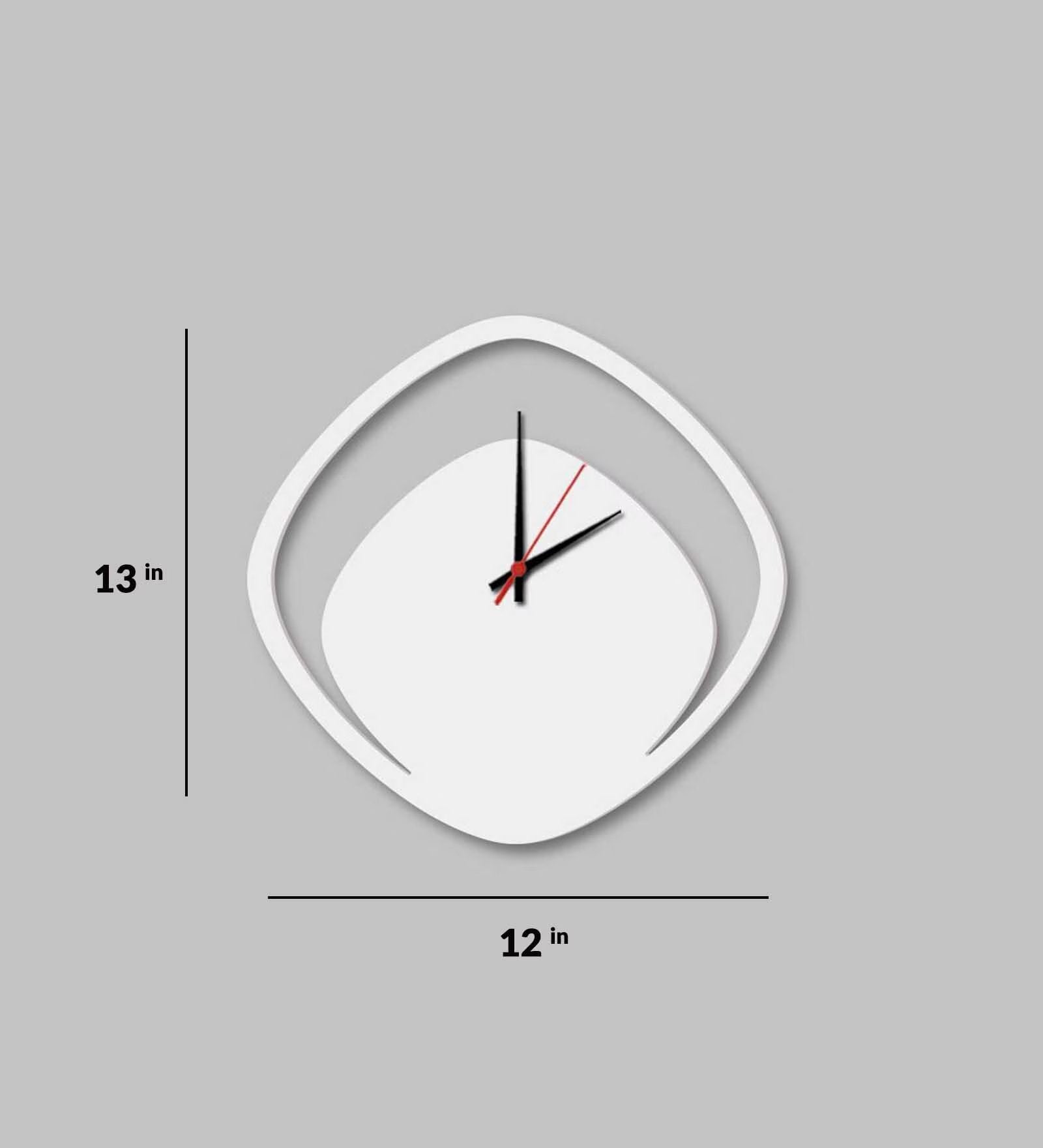 White MDF Boomerang Modern Wall Clock Secondary image