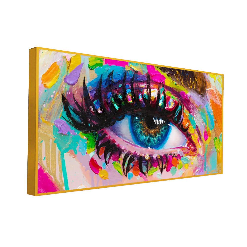 Beautiful Colorful Eyes Modern Art Canvas Printed Painting Secondary image