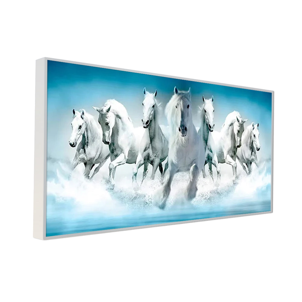Seven Running Horses Canvas Wall Painting Secondary image
