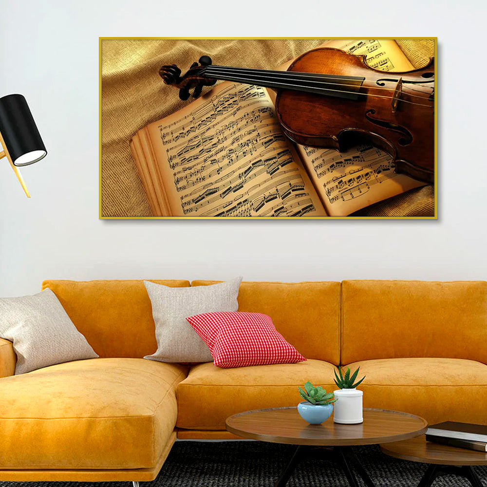 Villon with Music Notes Canvas  Big Panoramic Wall Painting Main image