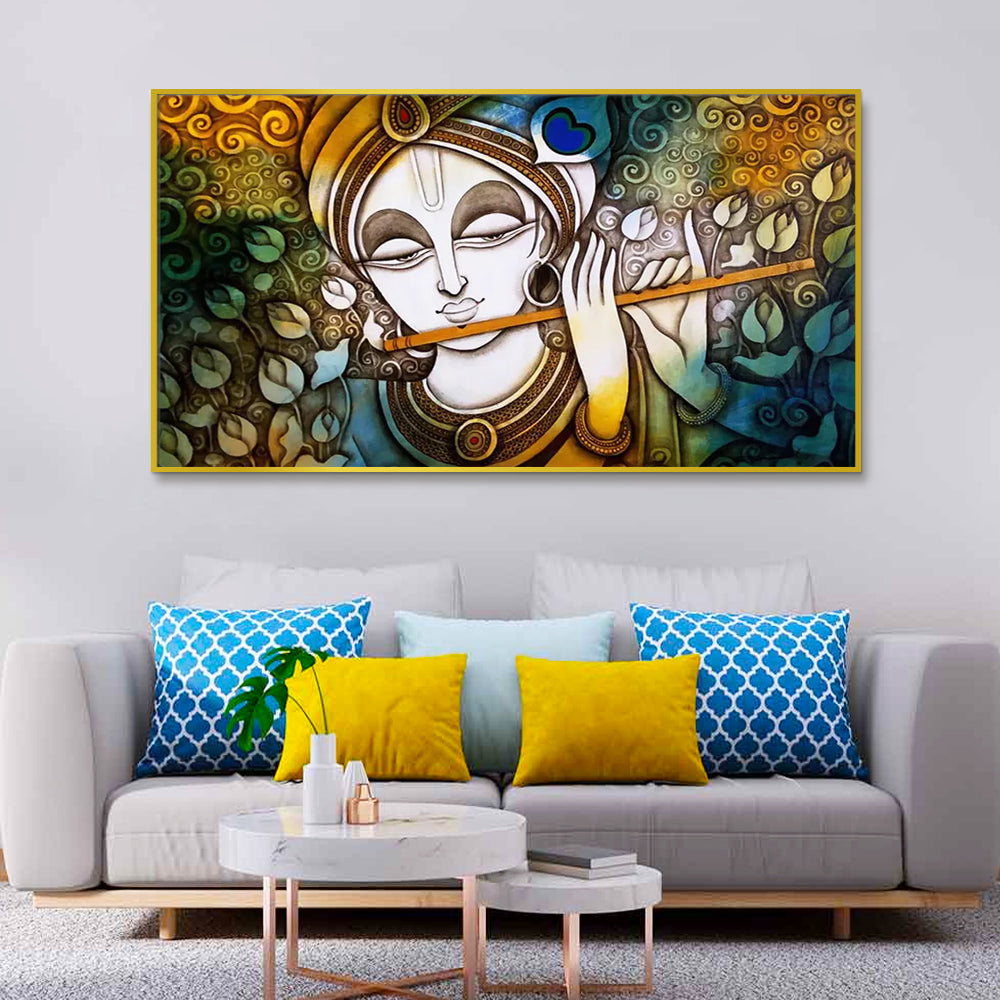 Beautiful Krishna Canvas  Wall Painting Main image
