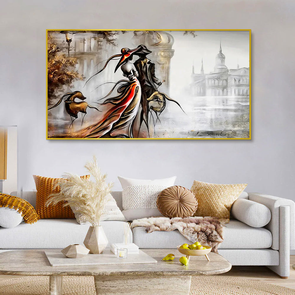 Vintage Couple Modern Art Canvas Painting Main image