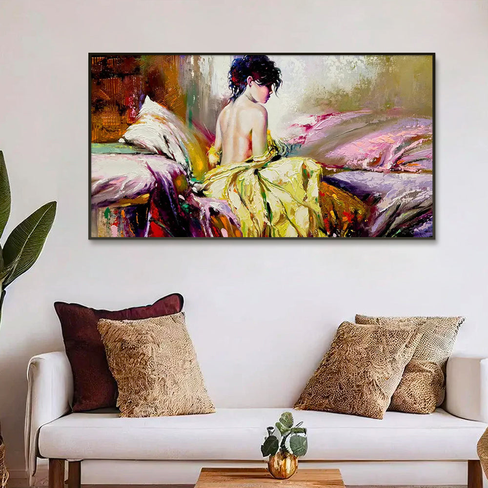 Beautiful Lady Charming Retro Canvas Art with  Wall Painting Main image