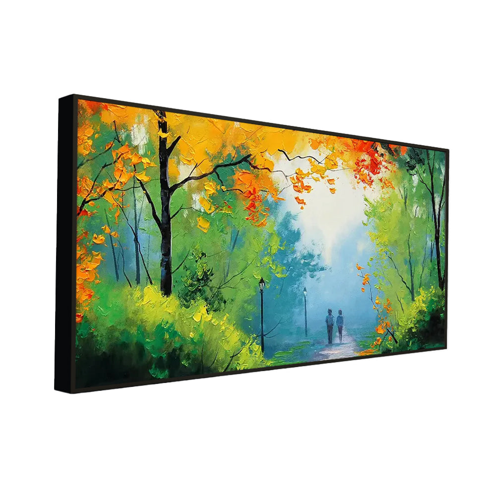 Walk in The Park Relaxing Big Panoramic Canvas  Wall Painting Secondary image