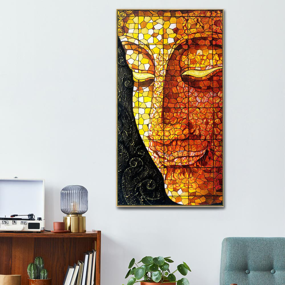 Beautiful Buddha Mosaic Vertical Wall Painting Main image
