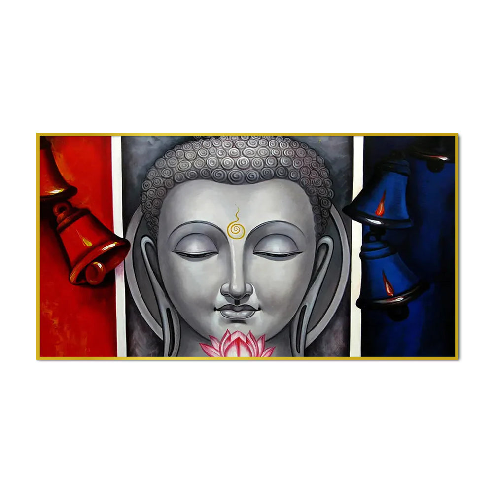 Beautiful Buddha on Vibrant Colors Wall Painting Secondary image