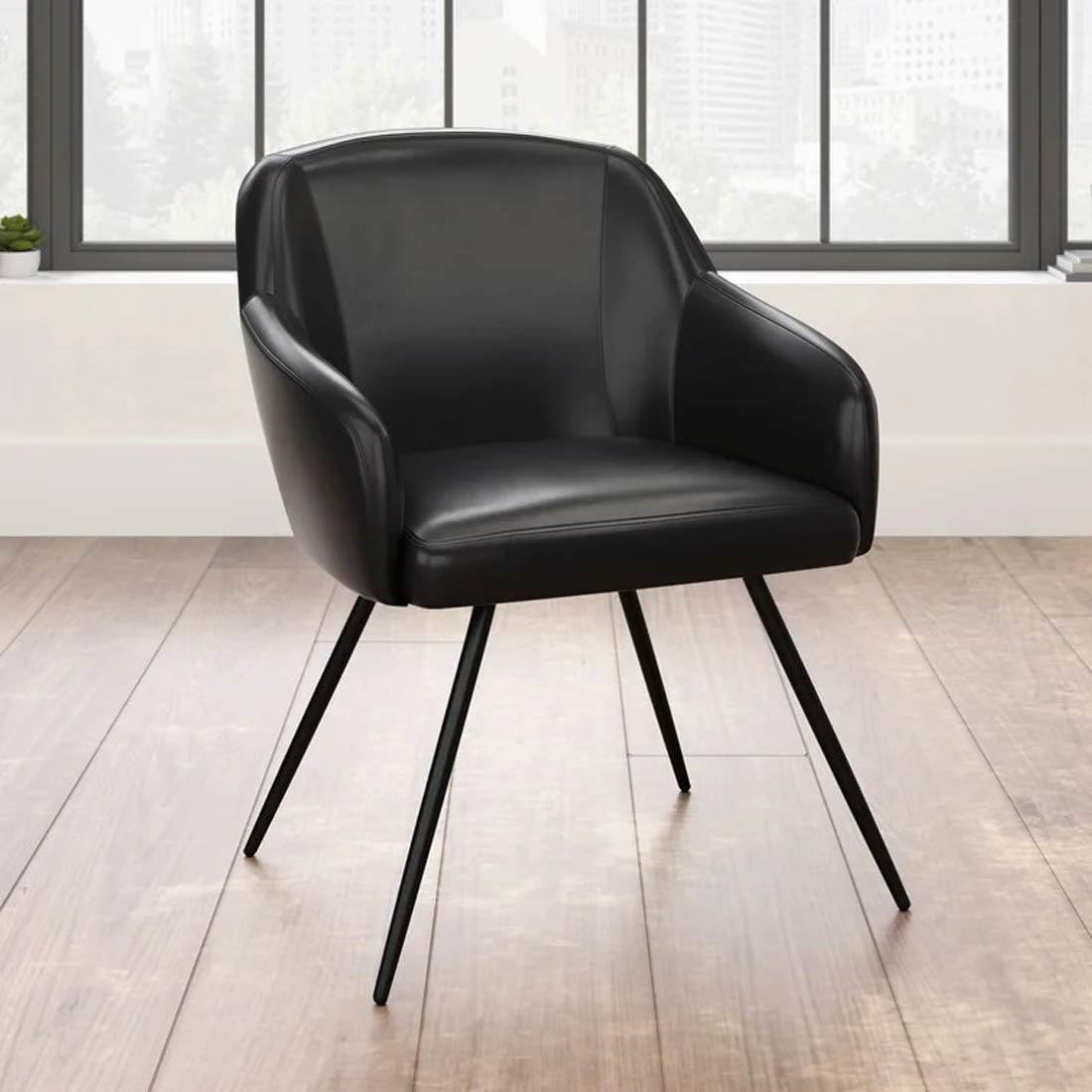 Aesthetic Black Velvet Accent Chair Secondary image