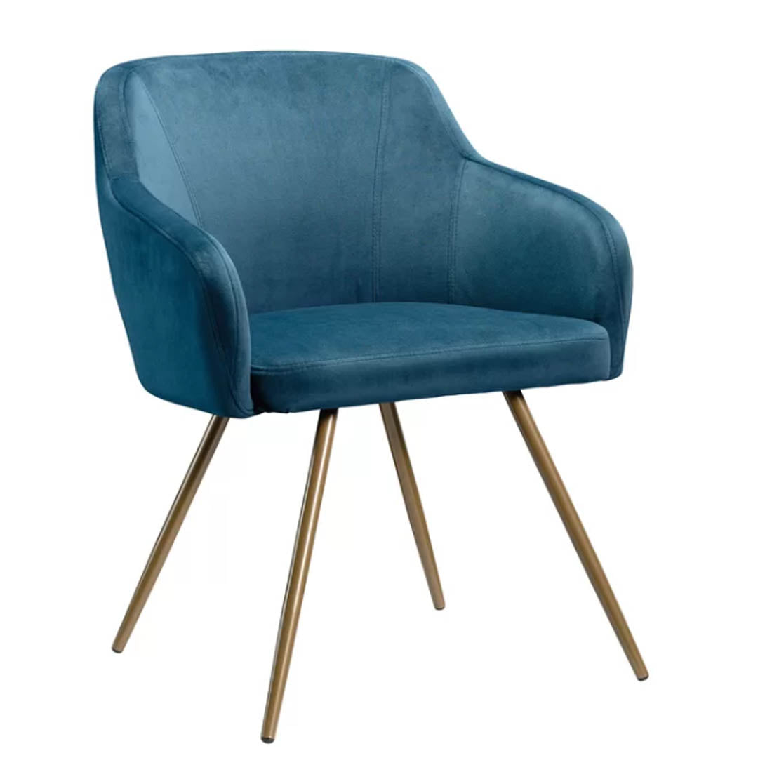 Aesthetic Blue Velvet Accent Chair Secondary image
