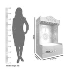 Aesthetic White Wooden Temple for Home with Spacious Shelf & Inbuilt Focus Light