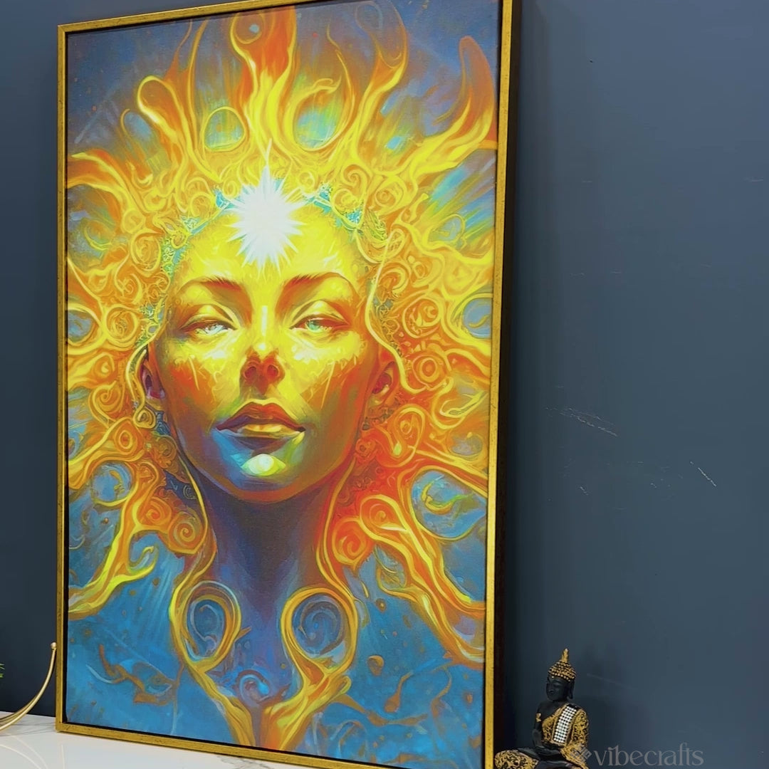 Vibrant Face Grn-Z Cotton Canvas Wall Painting