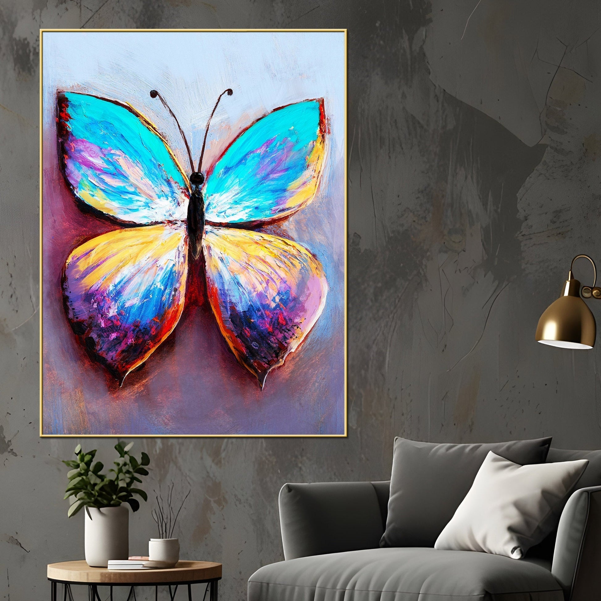 Beautiful Butterfly Cotton Canvas Wall Painting Secondary image
