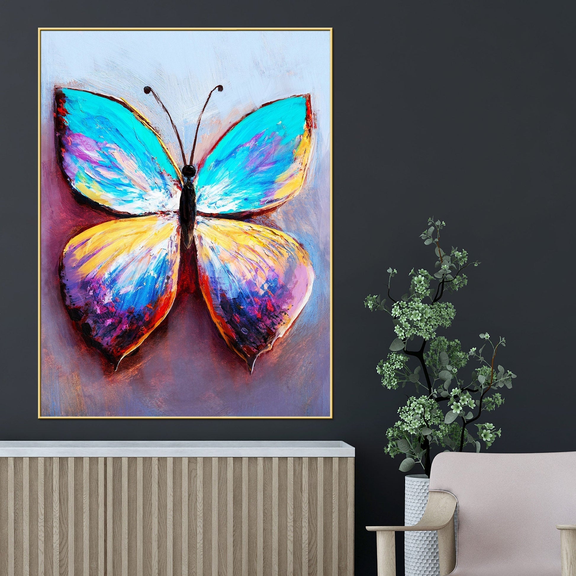 Beautiful Butterfly Cotton Canvas Wall Painting