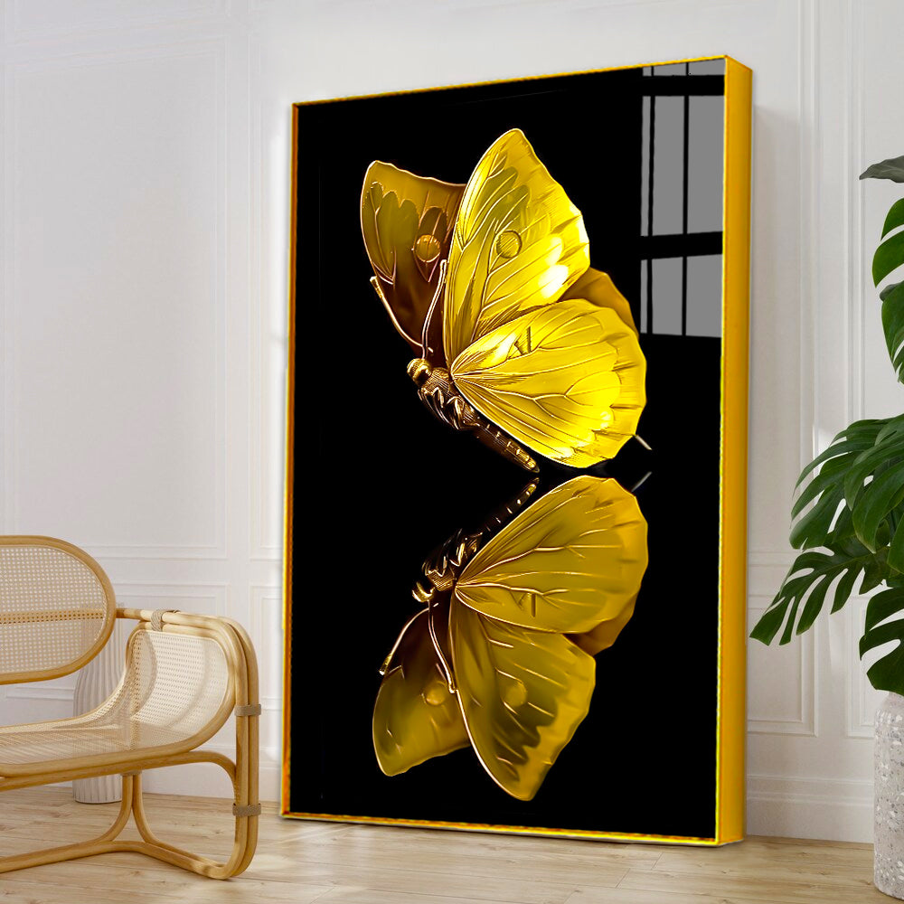Beautiful Golden Butterfly Modern Acrylic Wall Paintings to Make an Impact Secondary image