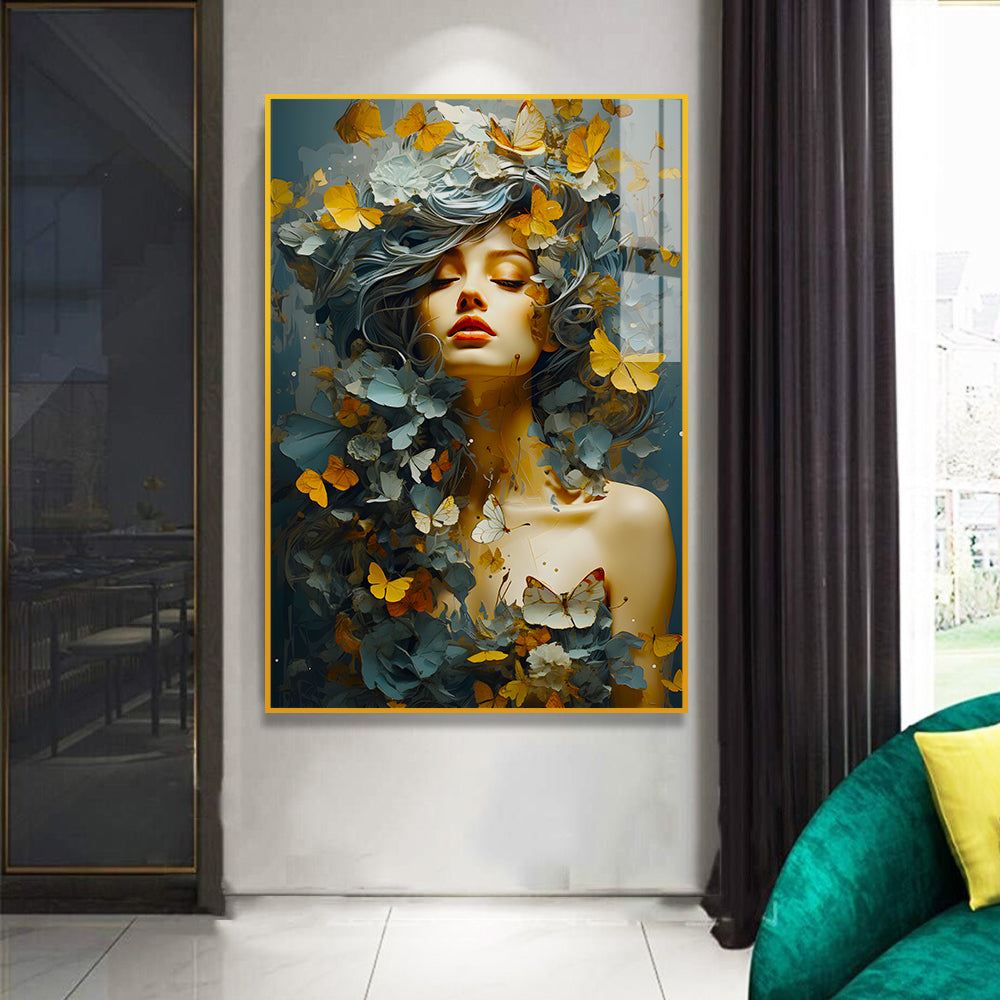Artistic Flair Abstract Design Modern Girl Acrylic Wall Paintings Main image