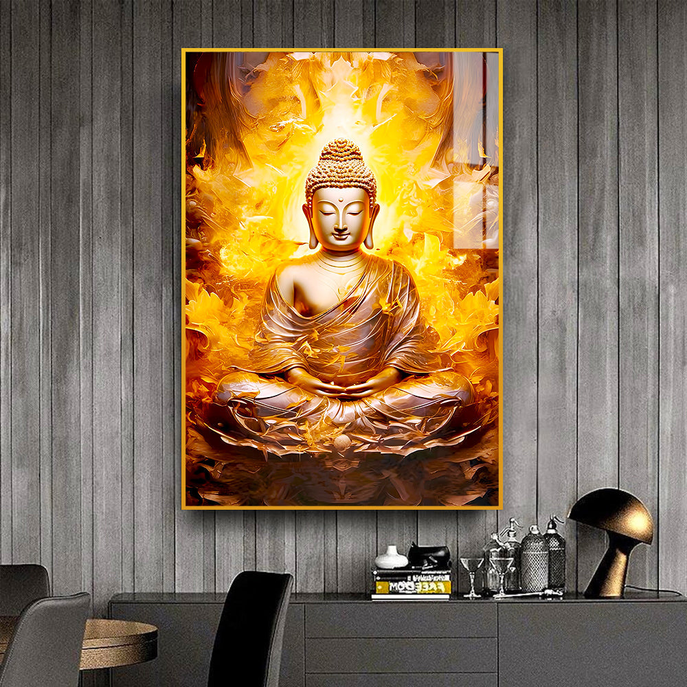 Beautiful Design Gautam Buddha Acrylic Wall Paintings & Arts Main image