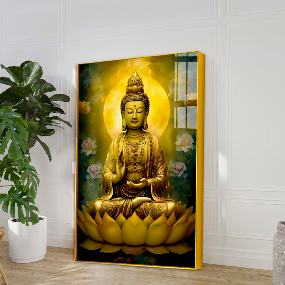 Beautiful Blessing Gautam Buddha Acrylic Wall Paintings & Arts Secondary image