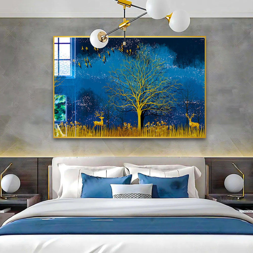Beautiful Deer in Moon Light Acrylic Wall Paintings & Arts Main image