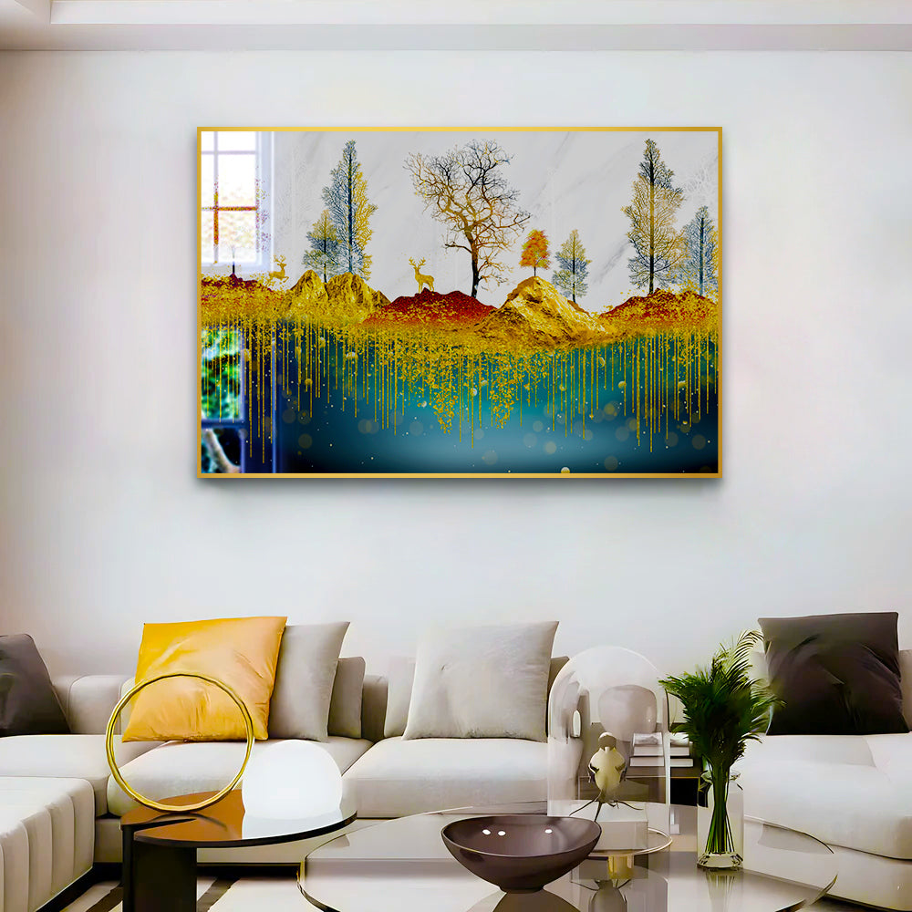 Beautiful Golden Nature Acrylic Wall Paintings & Arts Main image