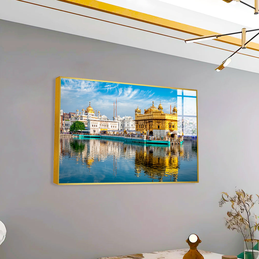 Beautiful Golden Temple Modern Acrylic Wall Paintings & Arts Secondary image
