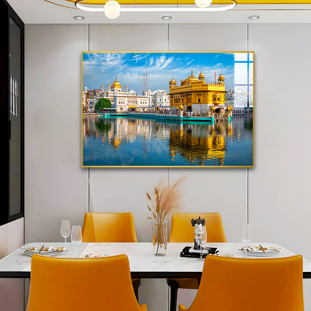 Beautiful Golden Temple Modern Acrylic Wall Paintings & Arts Main image