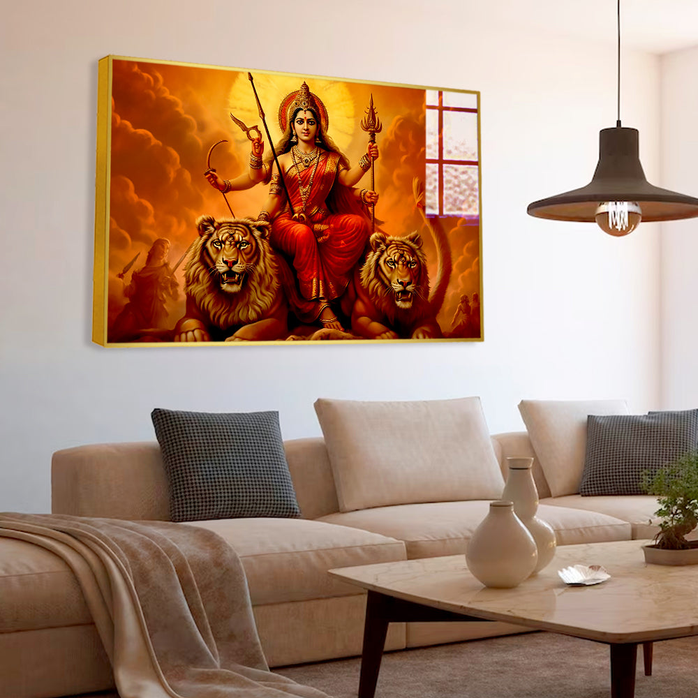 Auspicious Maa Durga Statue of Hindu Goddess Acrylic Wall Paintings & Arts Secondary image