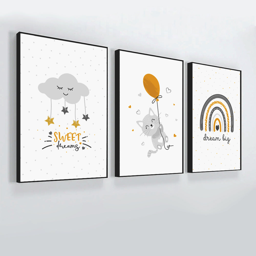 Baby Boy Sun And Rainbow. Baby Boy Room Wall Art Frame Set Of 3 Secondary image