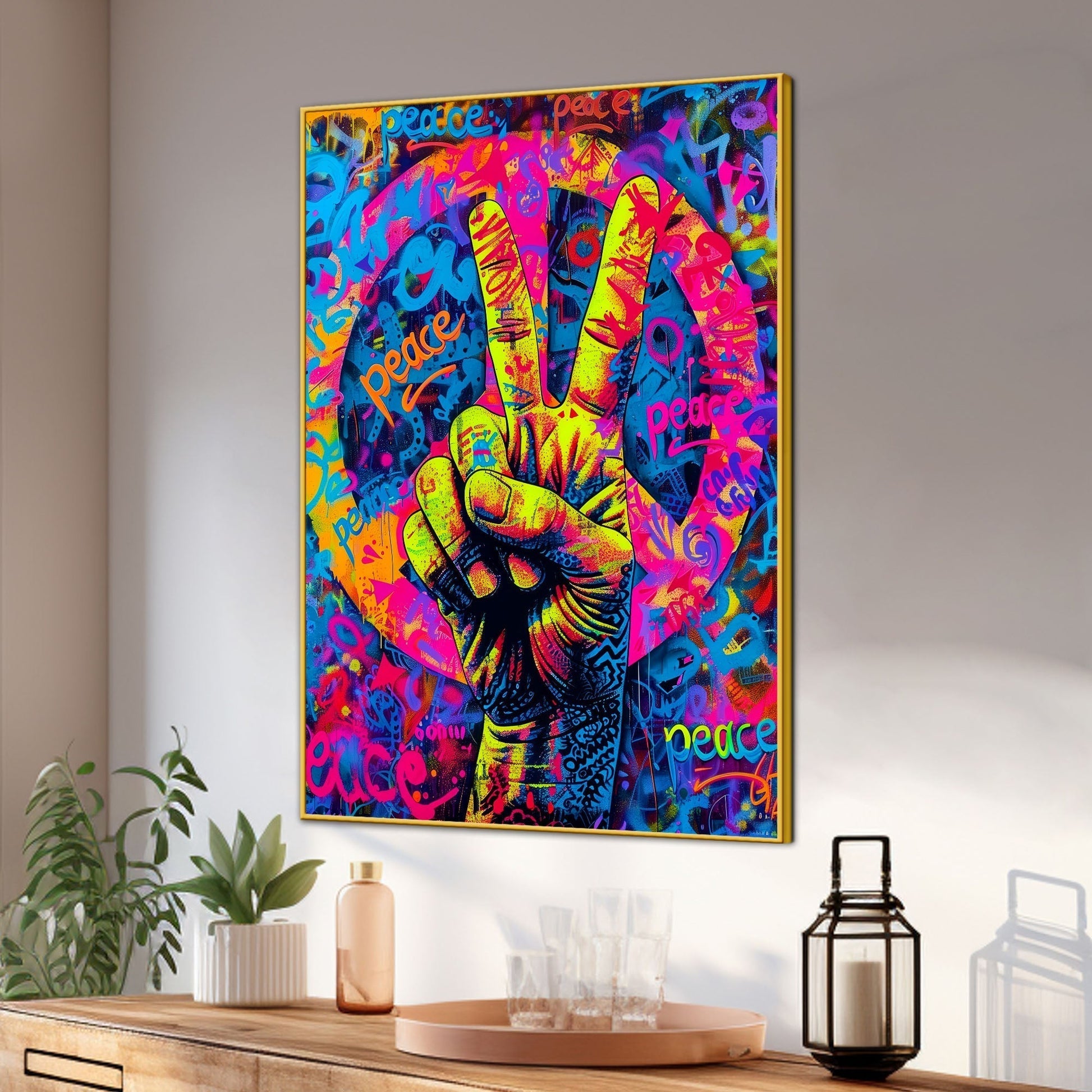 Abstract Man With The Glasses Cotton Canvas Wall Painting Main image