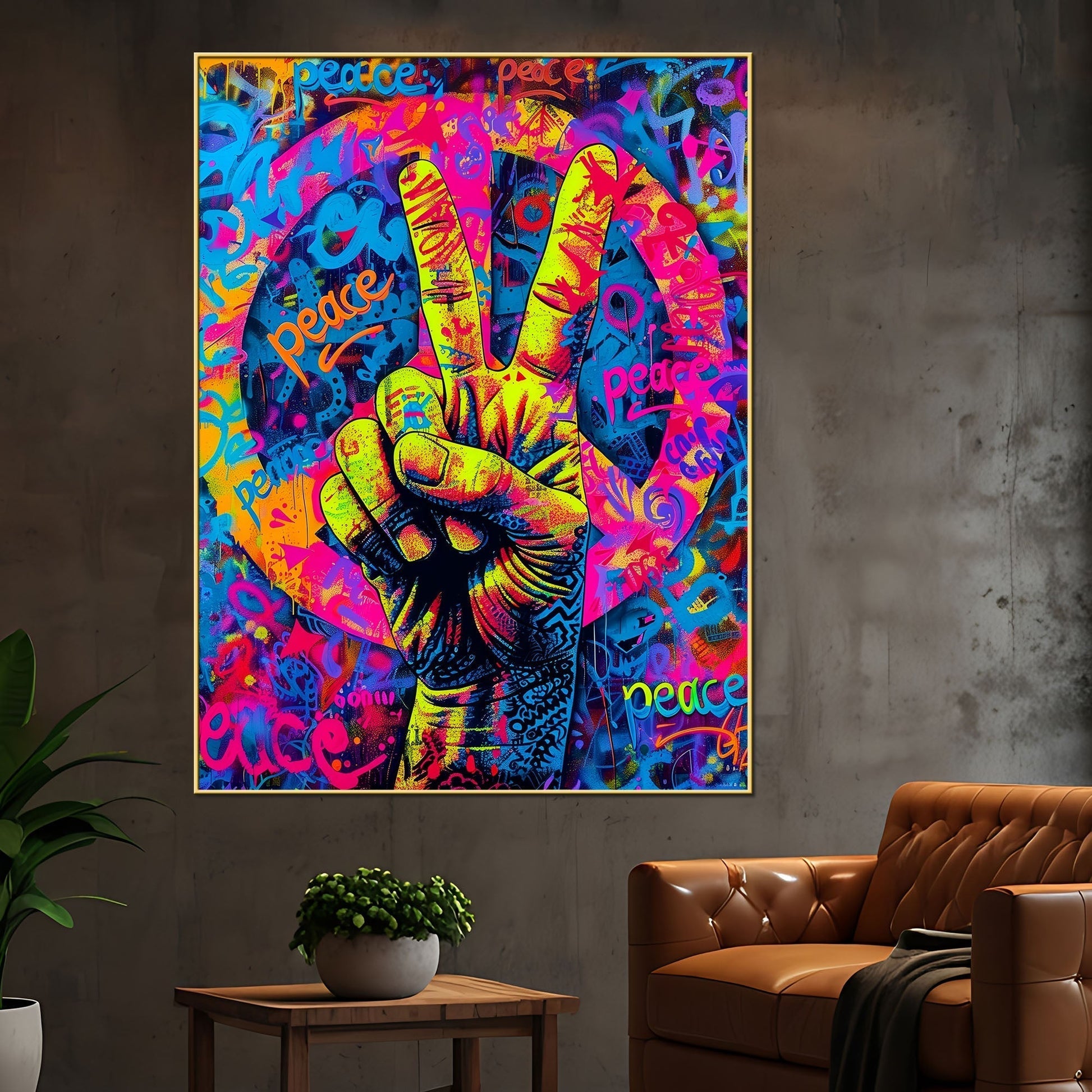 Abstract Man With The Glasses Cotton Canvas Wall Painting Secondary image