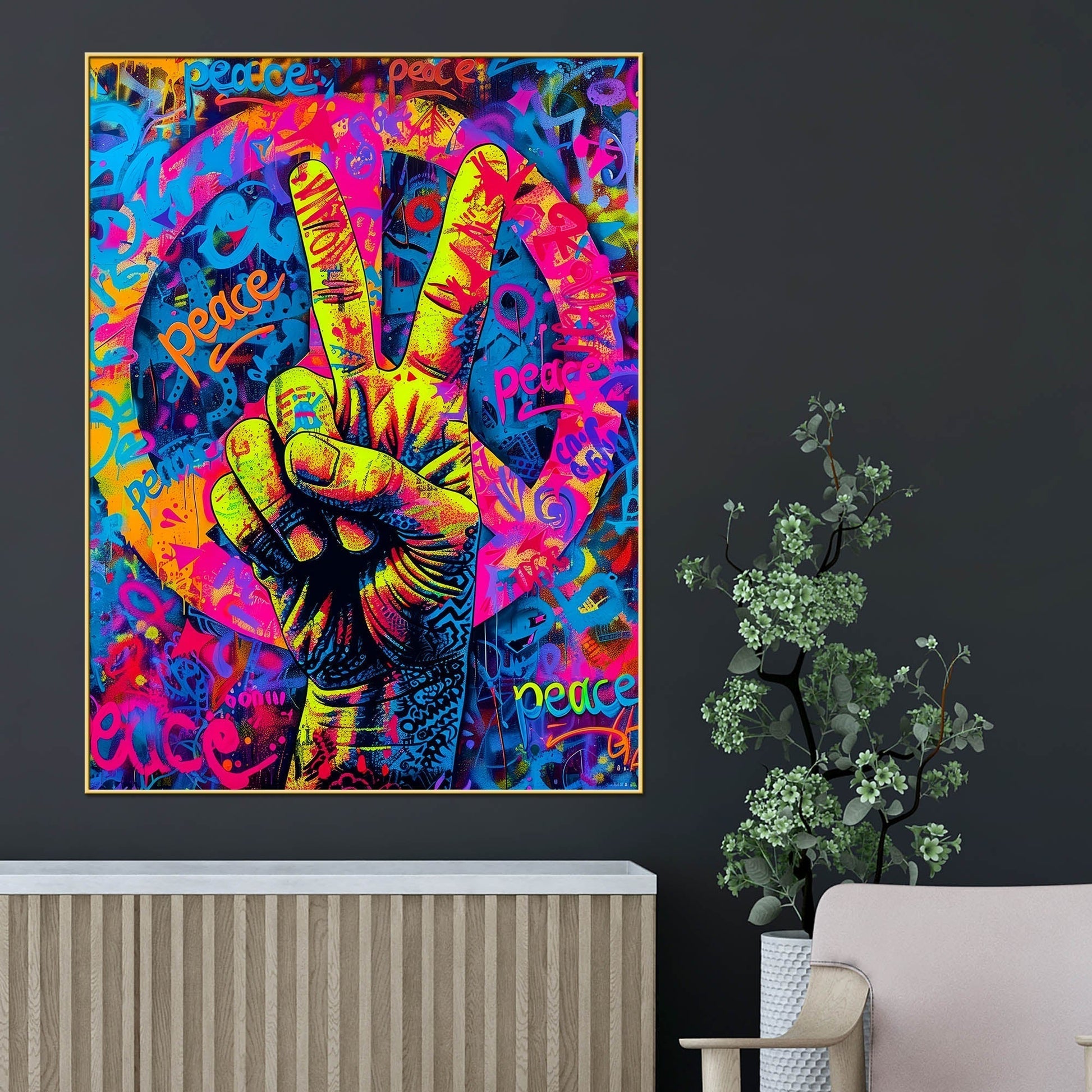 Abstract Man With The Glasses Cotton Canvas Wall Painting