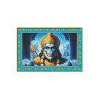 Veer Bajrangi Hanuman Floral Border Canvas Wall Painting