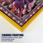 Vighnaharta Shree Ganesh Floral Border Vertical Wall Painting